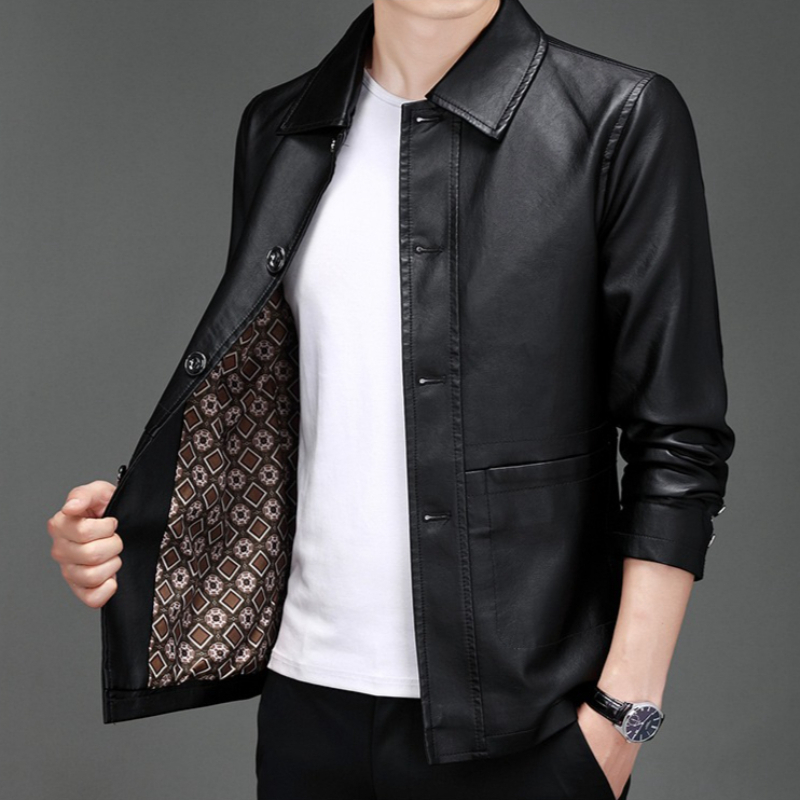 Leather Work Jacket Mens - 가을 신상 가죽 수트 자켓 남성