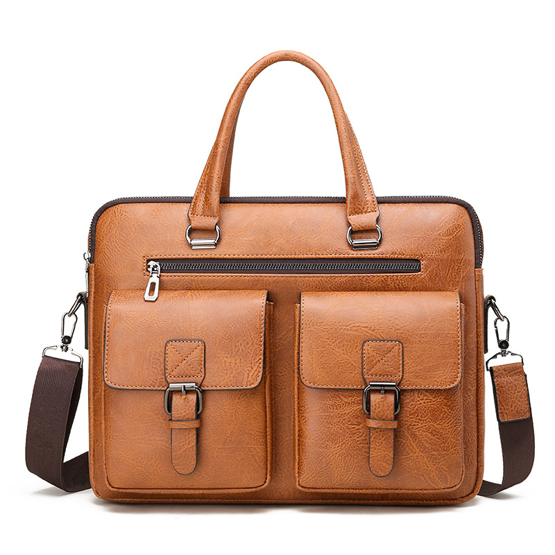 Leather Work Laptop Bag - 럭셔리 브랜드 남자 비즈니스 서류 가방