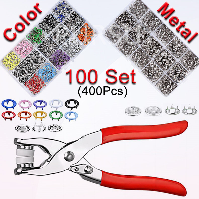 Snap Fastener Setter - 100 세트 스냅 펜치 자동 그로멧