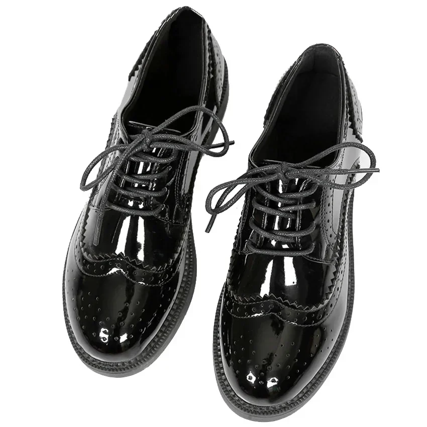 Leather Work Oxfords - 2025 가을 여성 옥스포드 플랫 브로그