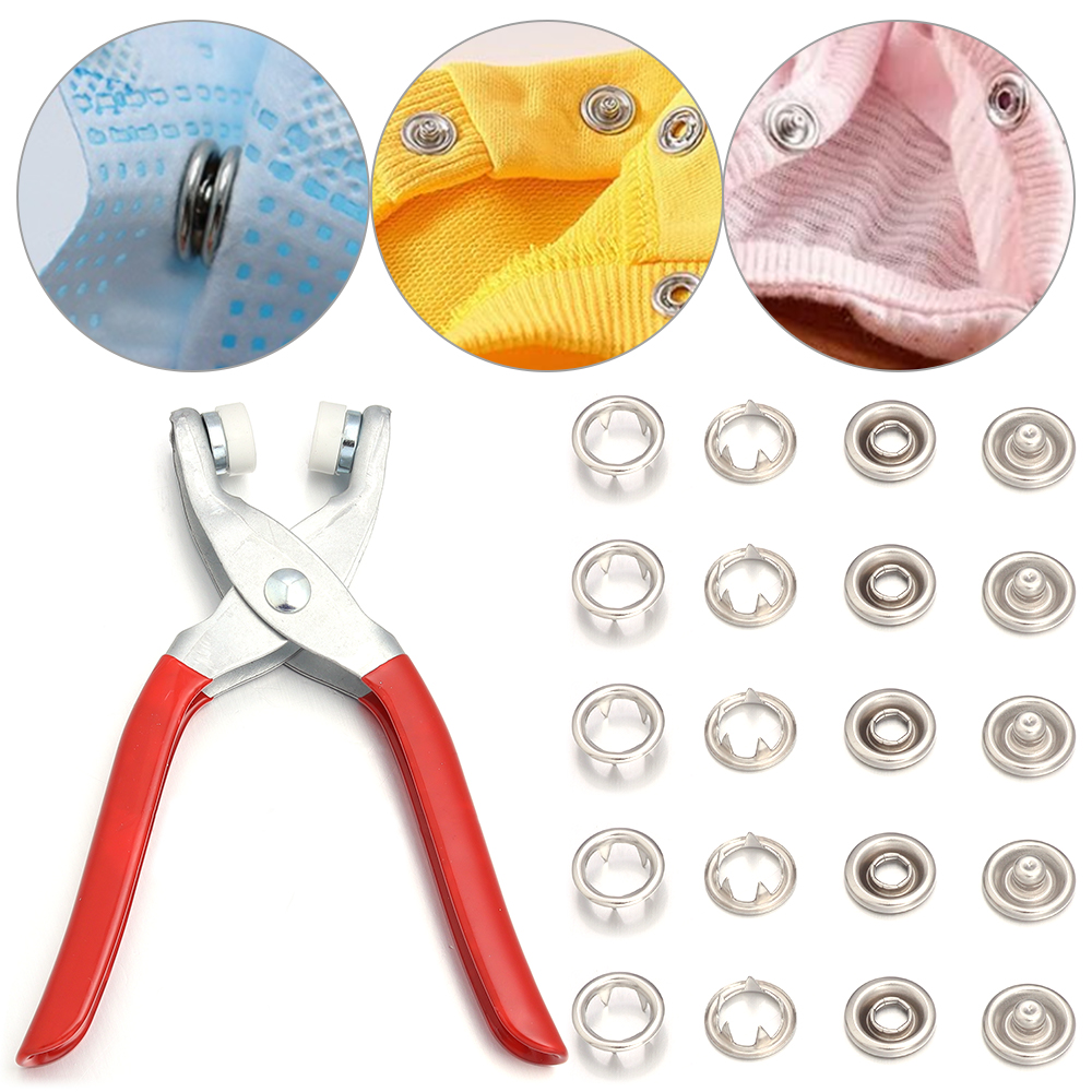 Snap Fastener Setter - 50세트 7.5/9.5/11mm 스테인리스 스틸 스냅 버튼