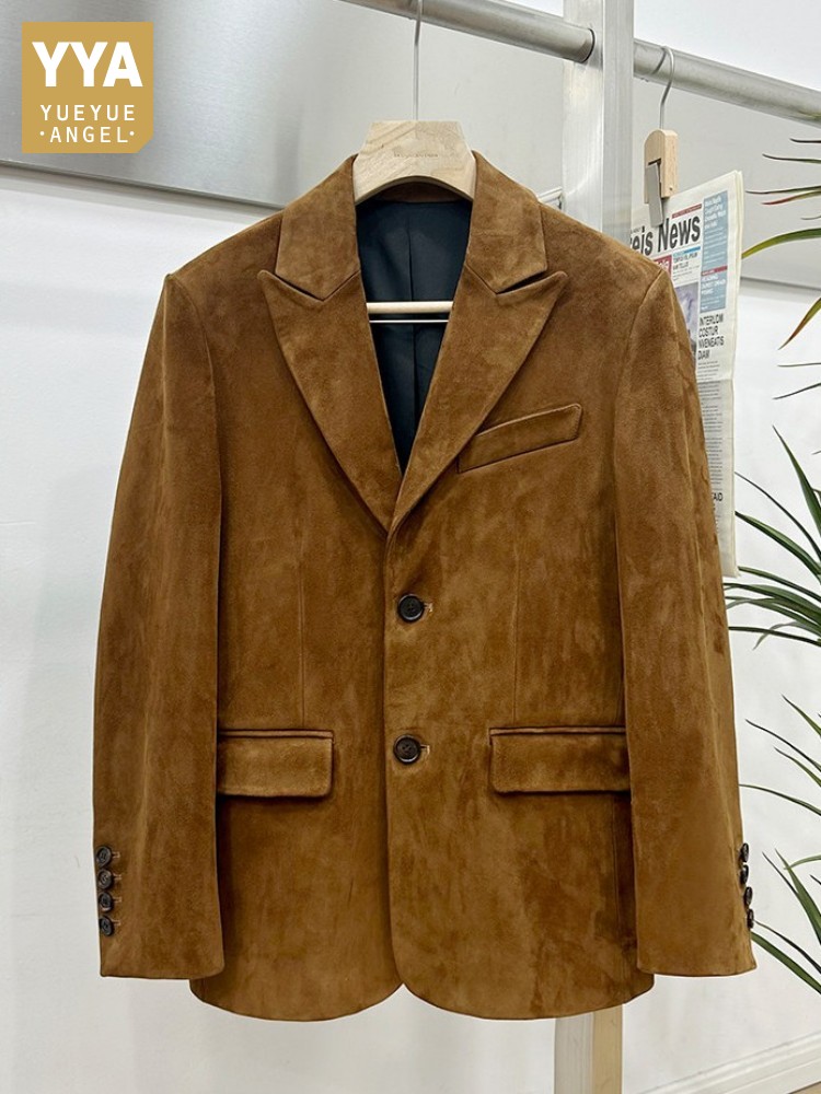 Leather Work Jacket Mens - 빈티지 스웨이드 양가죽 우아한 정장 재킷