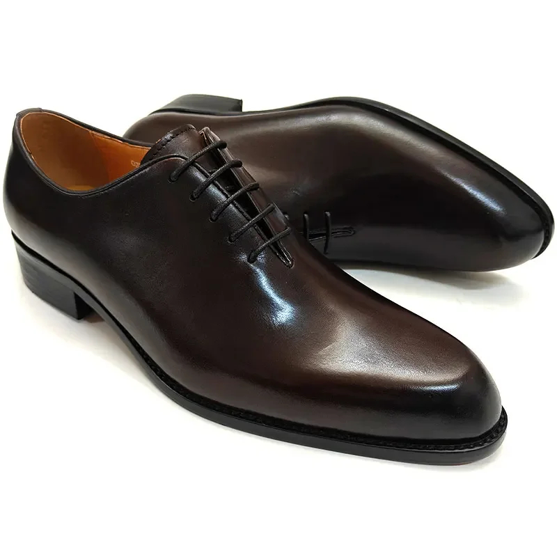 Leather Work Oxfords - 성공적인 남성 가죽 신발 Gentalman 레이스