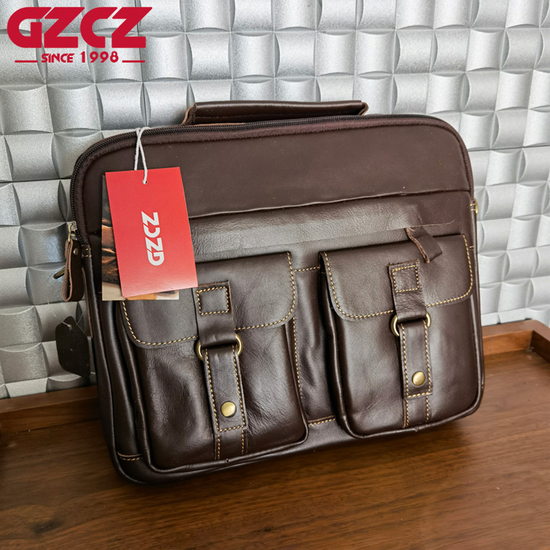 Leatherwork Bag - GZCZ 남성용 핸드백 레저 비즈니스 컴퓨터