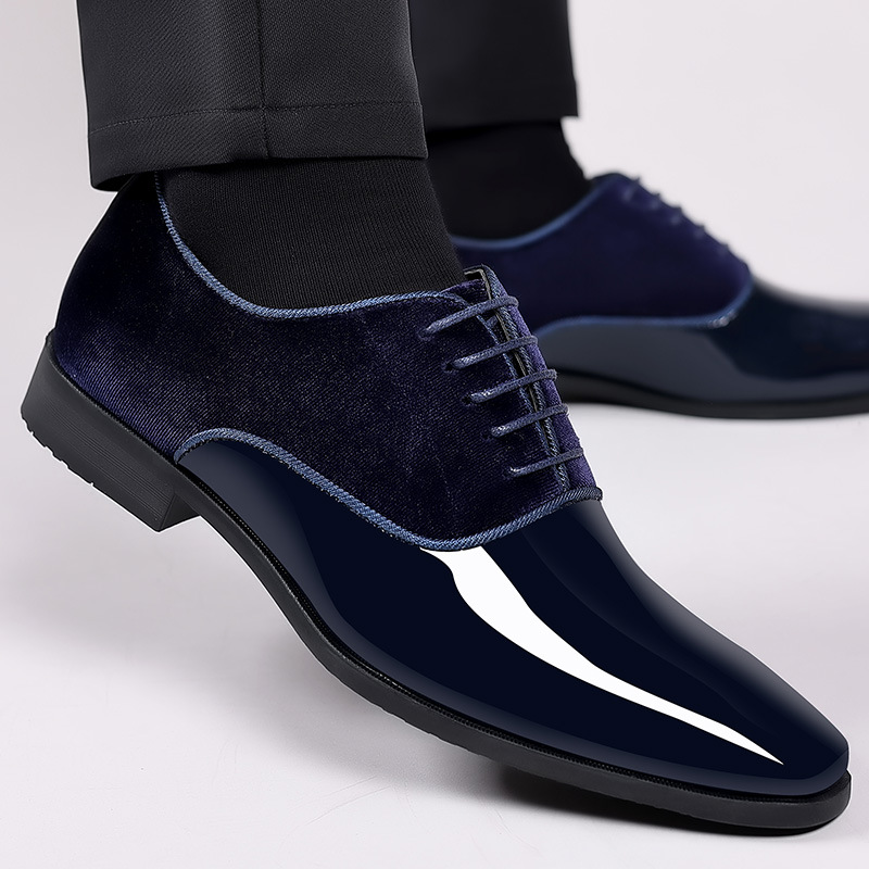 Leather Work Oxfords - 남성용 비즈니스 가죽 신발, 레이스업 포멀