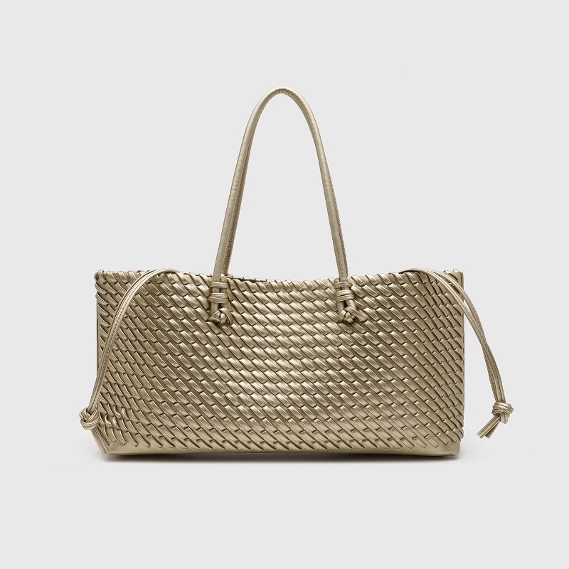 Leather Work Handbags For Women - 디자이너 고급 PU 직조 토트백, 탑
