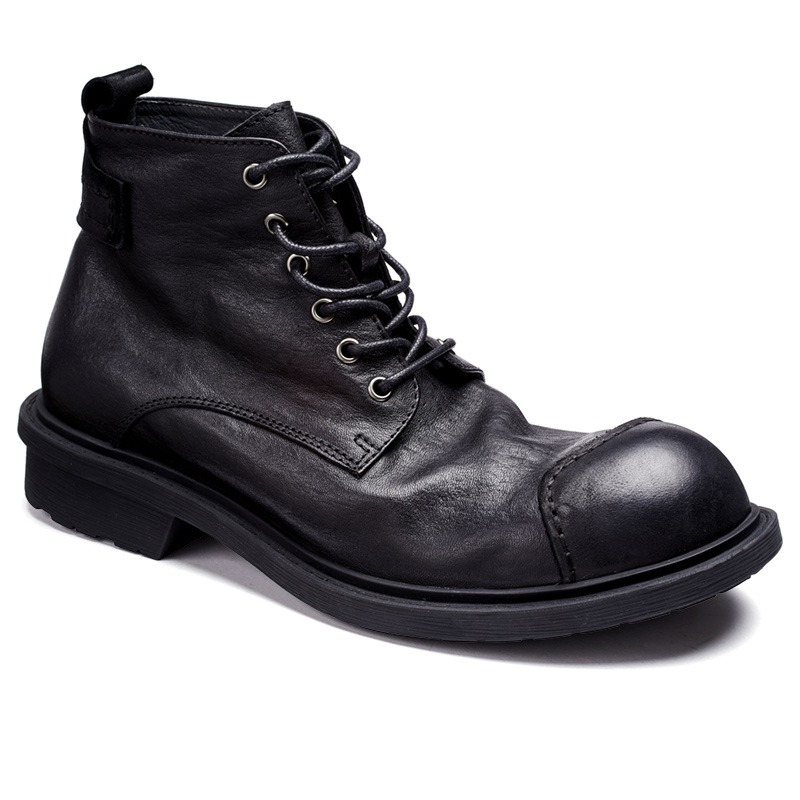Leather Work Oxfords - 빅헤드 남성 레트로 워크 부츠 패션