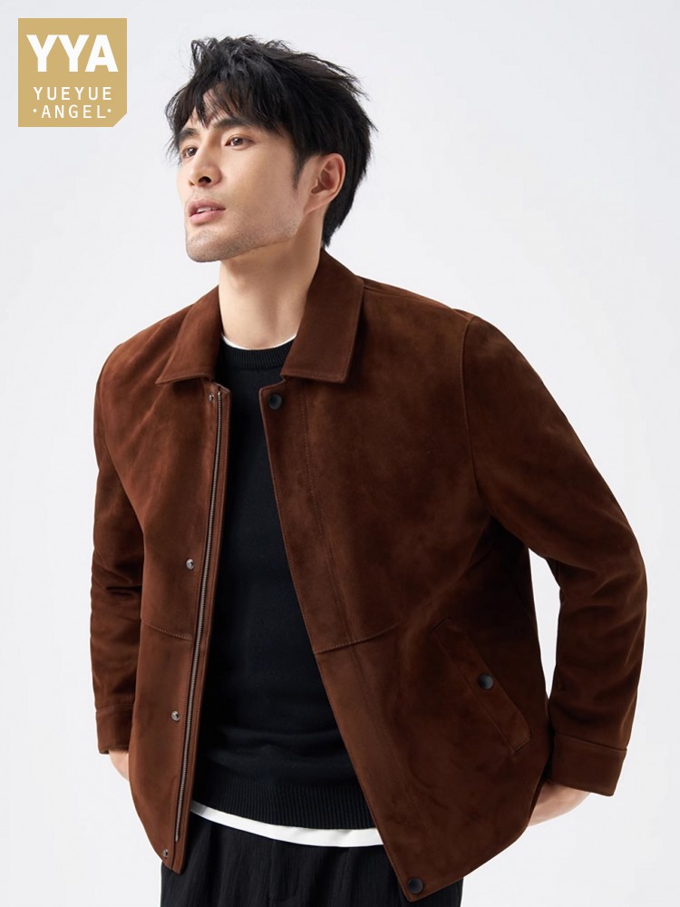 Leather Work Jacket Mens - 최고 품질 천연 진짜 스웨이드 가죽