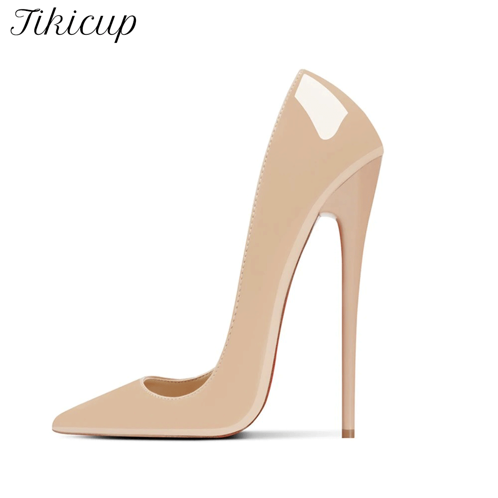 Leather Work Heels - 새로운 스타일 섹시 16CM 극단적으로 뾰족한