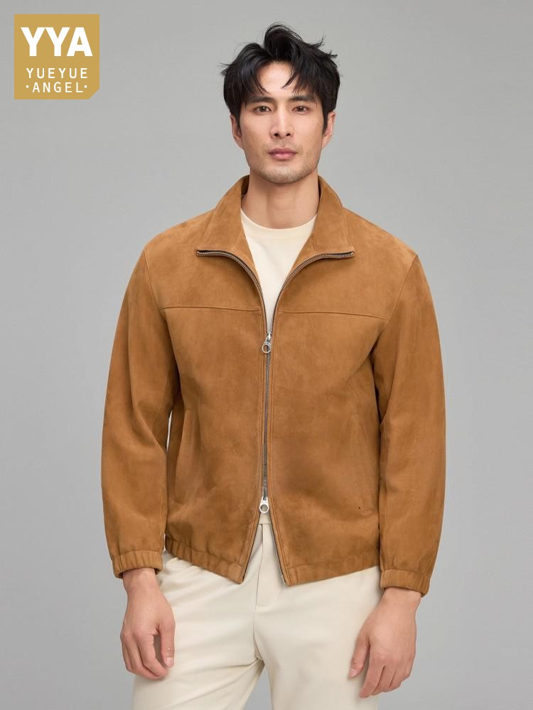 Leather Work Jacket Mens - 럭셔리 남성용 부드러운 천연 스웨이드 가죽