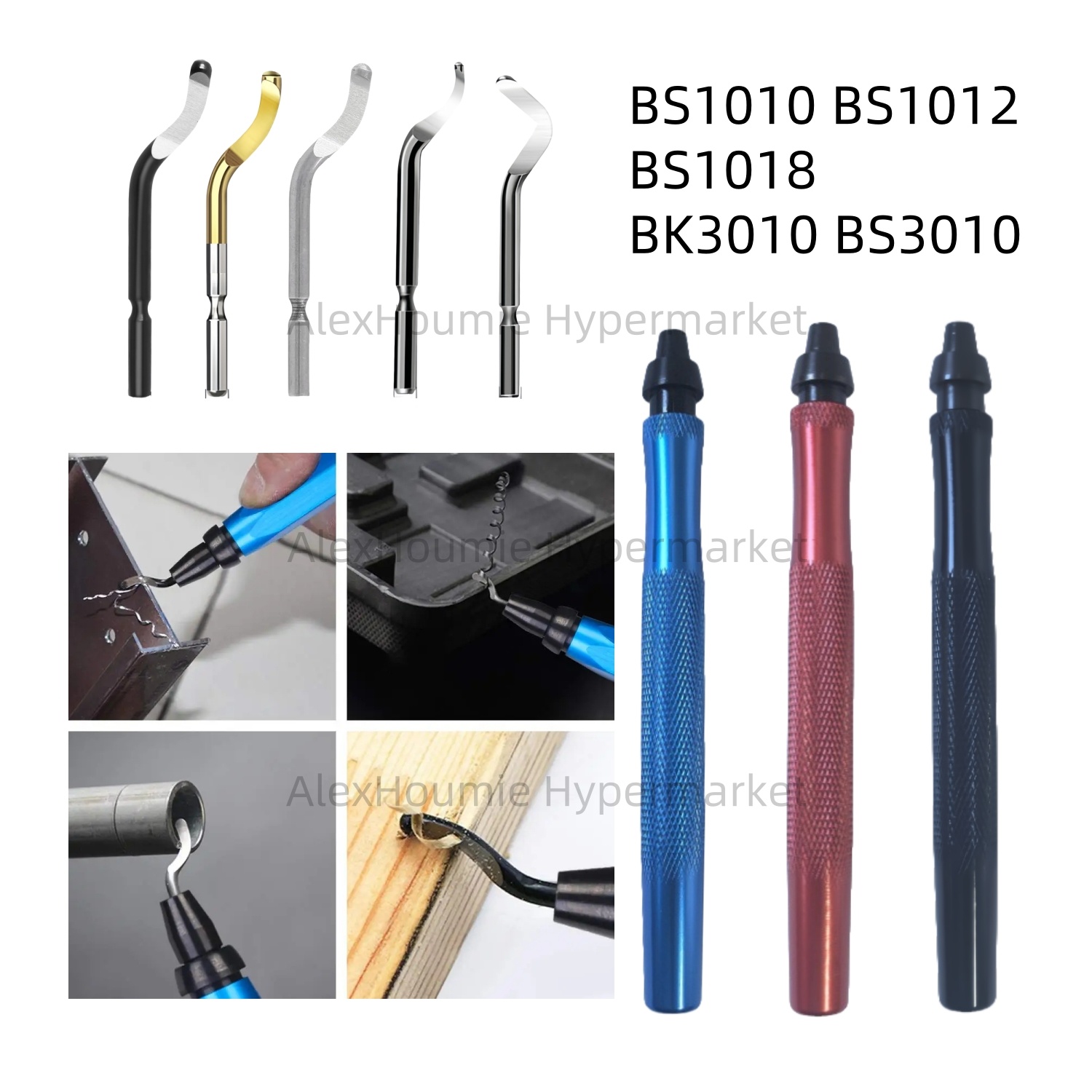 Swivel Knife Tool - BS1010 블레이드가 포함된 금속 손잡이 디버링