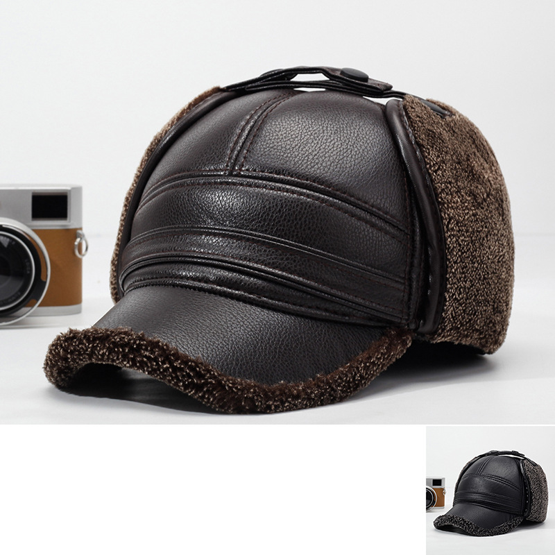 Leather Work Hat - 2026년 신상 PU 가죽 겨울 남성용