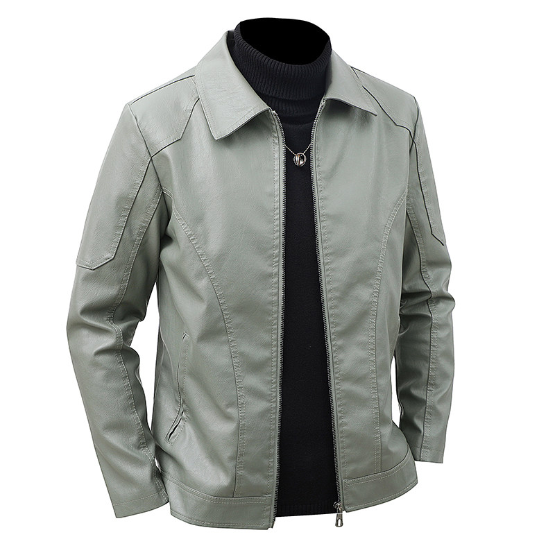 Leather Work Jacket Mens - 남성 라펠 가죽 재킷 봄 가을