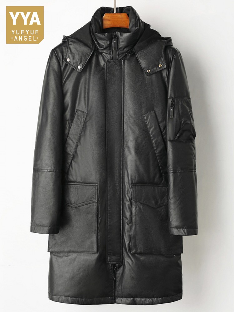 Leather Work Jacket Mens - 겨울 남성용 따뜻한 소가죽 진짜 가죽