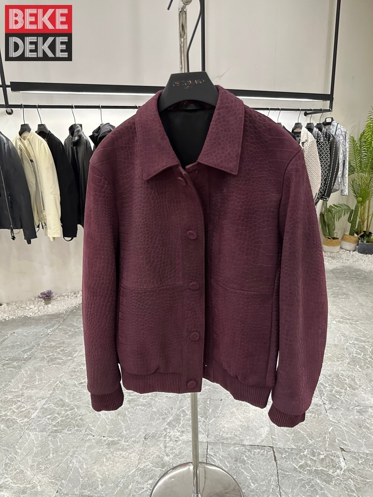 Leather Work Jacket Mens - 가을 아웃웨어 남성 비즈니스 워크 크로커다일