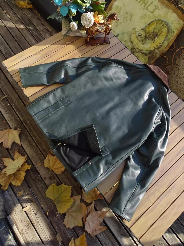 남성 정품 암소 가죽 자켓 사냥 코트 봄 턴 다운 칼라 - Leather Work Jacket Mens 리뷰 및 가격