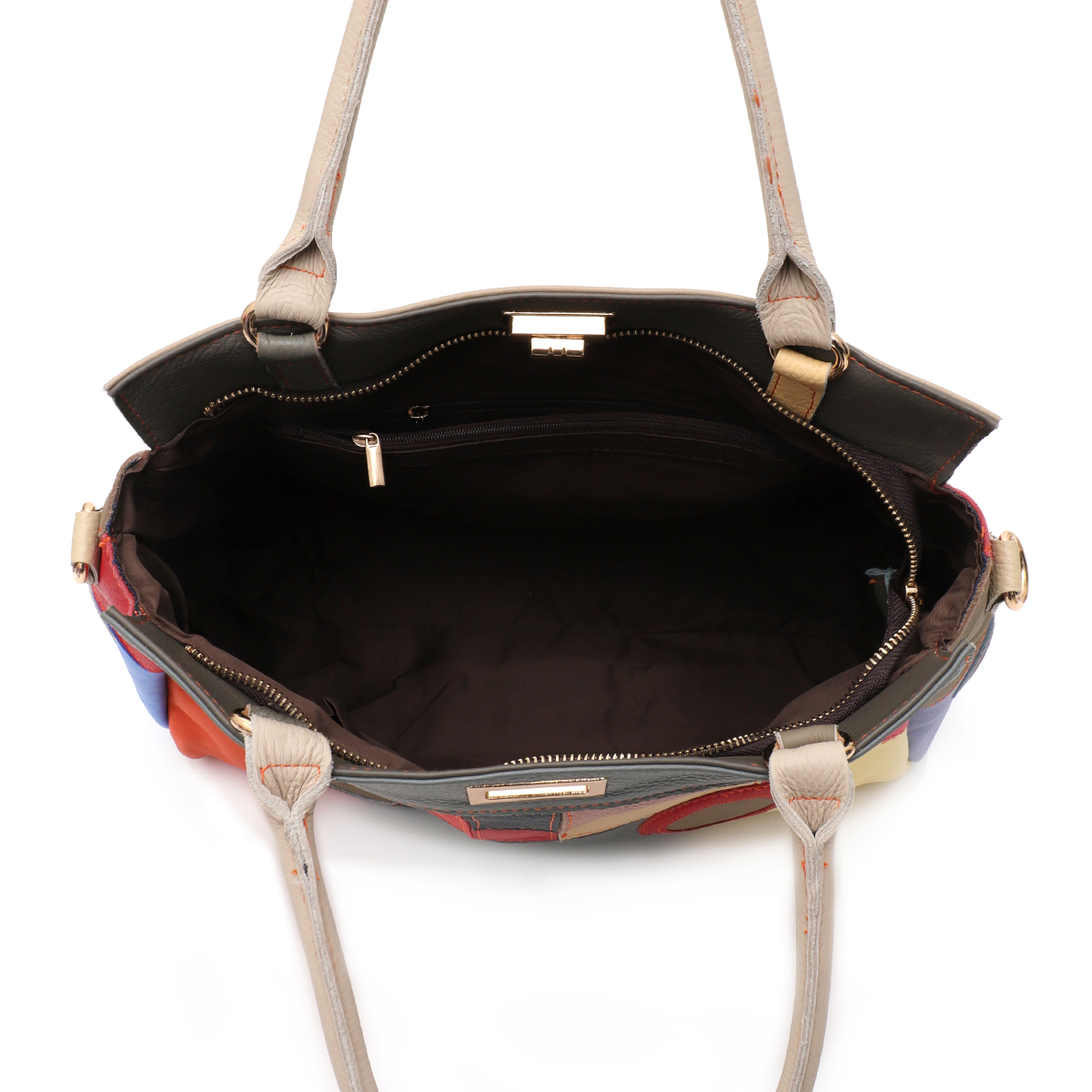 SC 시크 컬러풀 리얼 가죽 기하학 패치워크 핸드백,  - Leather Work Handbags For Women 리뷰 및 가격