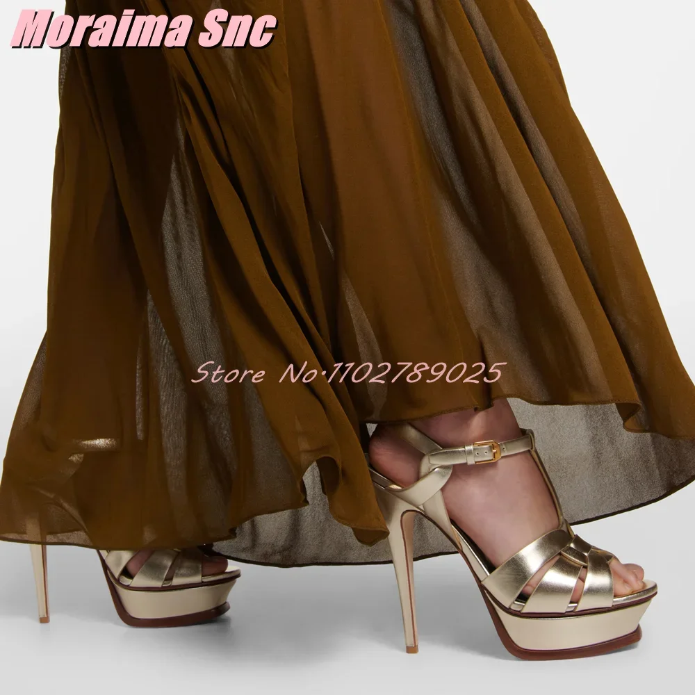 플랫폼 웨이브 T 스트랩 스퀘어 토 샌들, 스틸레토 하 - Leather Work Heels 리뷰 및 가격