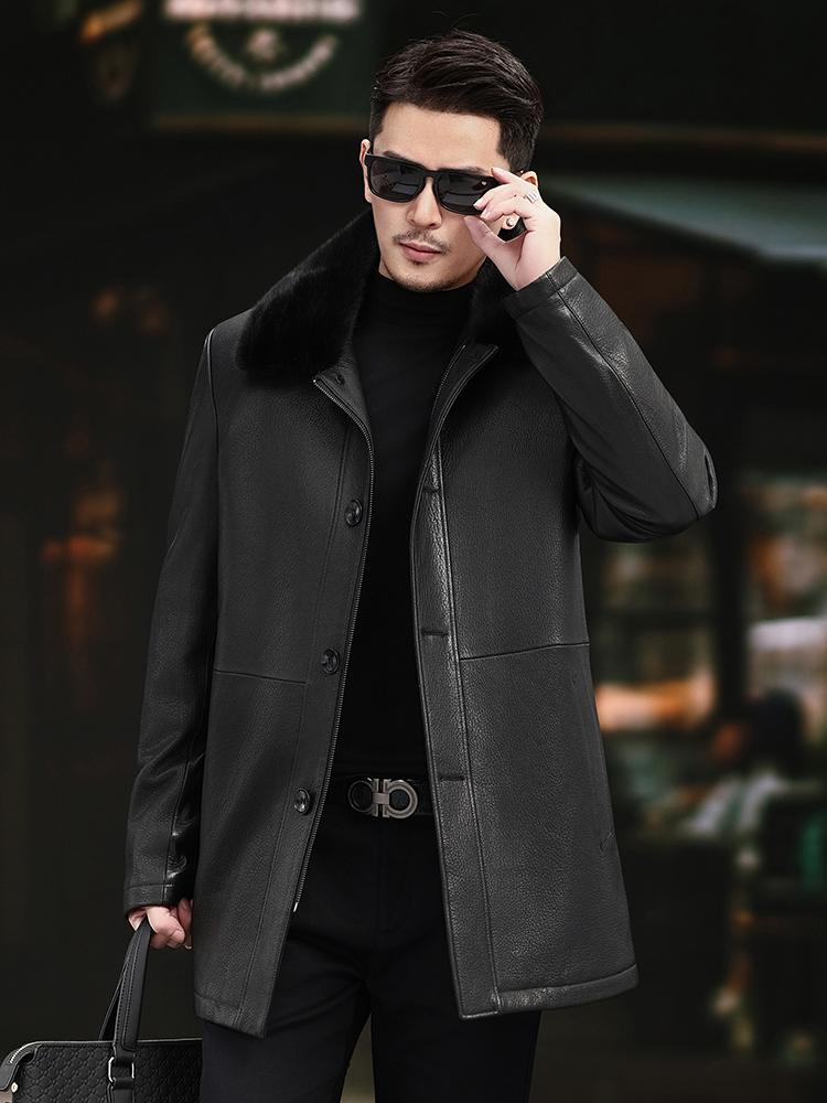 럭셔리 남성 겨울용 리얼 밍크 퍼 안감 양가죽 진짜 가 - Leather Work Jacket Mens 리뷰 및 가격