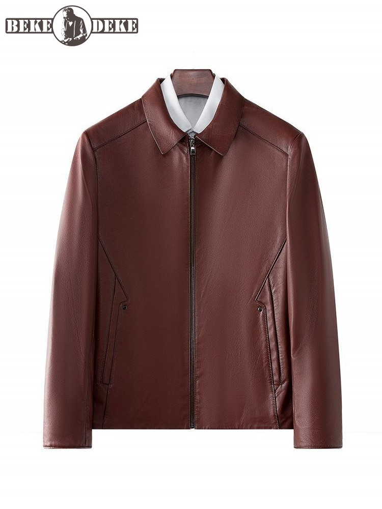 남성용 비즈니스 캐주얼 작업 소가죽 세트 재킷, 지퍼  - Leather Work Jacket Mens 리뷰 및 가격