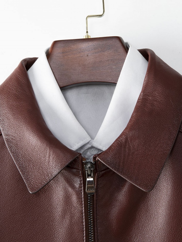 남성용 비즈니스 캐주얼 작업 소가죽 세트 재킷, 지퍼  - Leather Work Jacket Mens 리뷰 및 가격