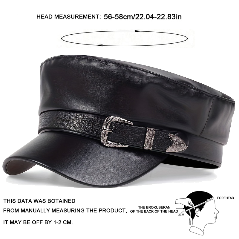 패션 여성용 큰 벨트 버클 가죽 모자 봄 가을 세일러  - Leather Work Hat 리뷰 및 가격