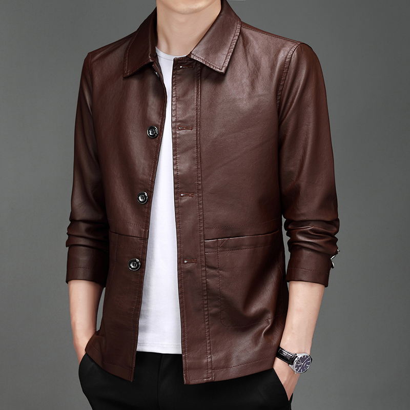 가을 신상 가죽 수트 자켓 남성 비즈니스 슬림핏 PU  - Leather Work Jacket Mens 리뷰 및 가격