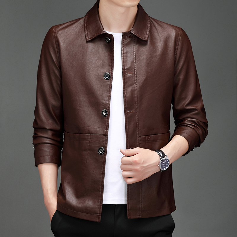 가을 신상 가죽 수트 자켓 남성 비즈니스 슬림핏 PU  - Leather Work Jacket Mens 리뷰 및 가격