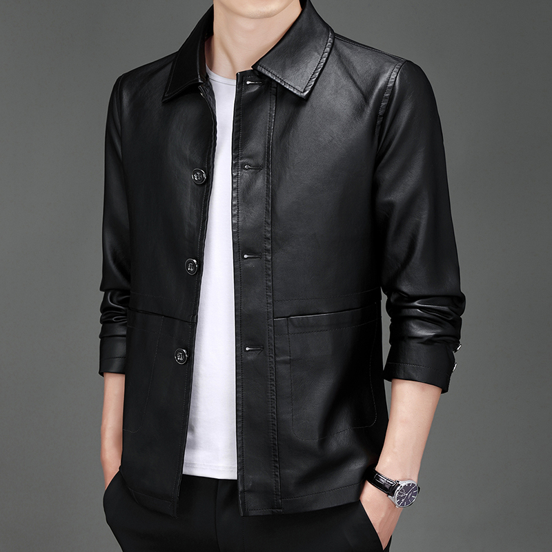 가을 신상 가죽 수트 자켓 남성 비즈니스 슬림핏 PU  - Leather Work Jacket Mens 리뷰 및 가격