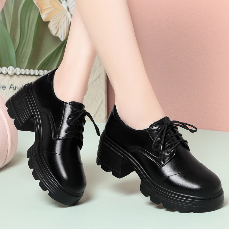 6cm 레트로 통기성 좋은 편안한 두꺼운 밑창 플랫폼  - Leather Work Oxfords 리뷰 및 가격