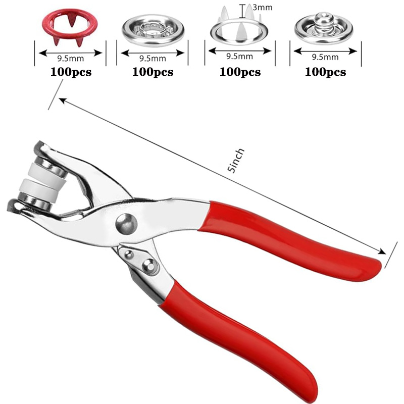 100 세트 스냅 펜치 자동 그로멧 구멍 펜치 옷 가방 - Snap Fastener Setter 리뷰 및 가격