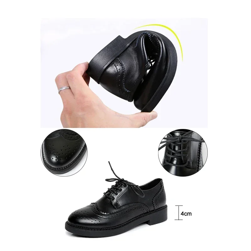 2025 가을 여성 옥스포드 플랫 브로그 가죽 풀 블랙 - Leather Work Oxfords 리뷰 및 가격