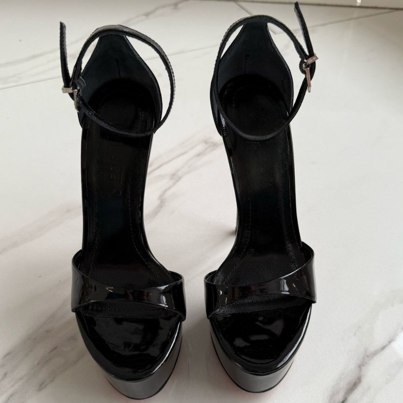 여성 여름 하이힐 샌들, 라운드 토, 피프 토, 얇은  - Leather Work Heels 리뷰 및 가격