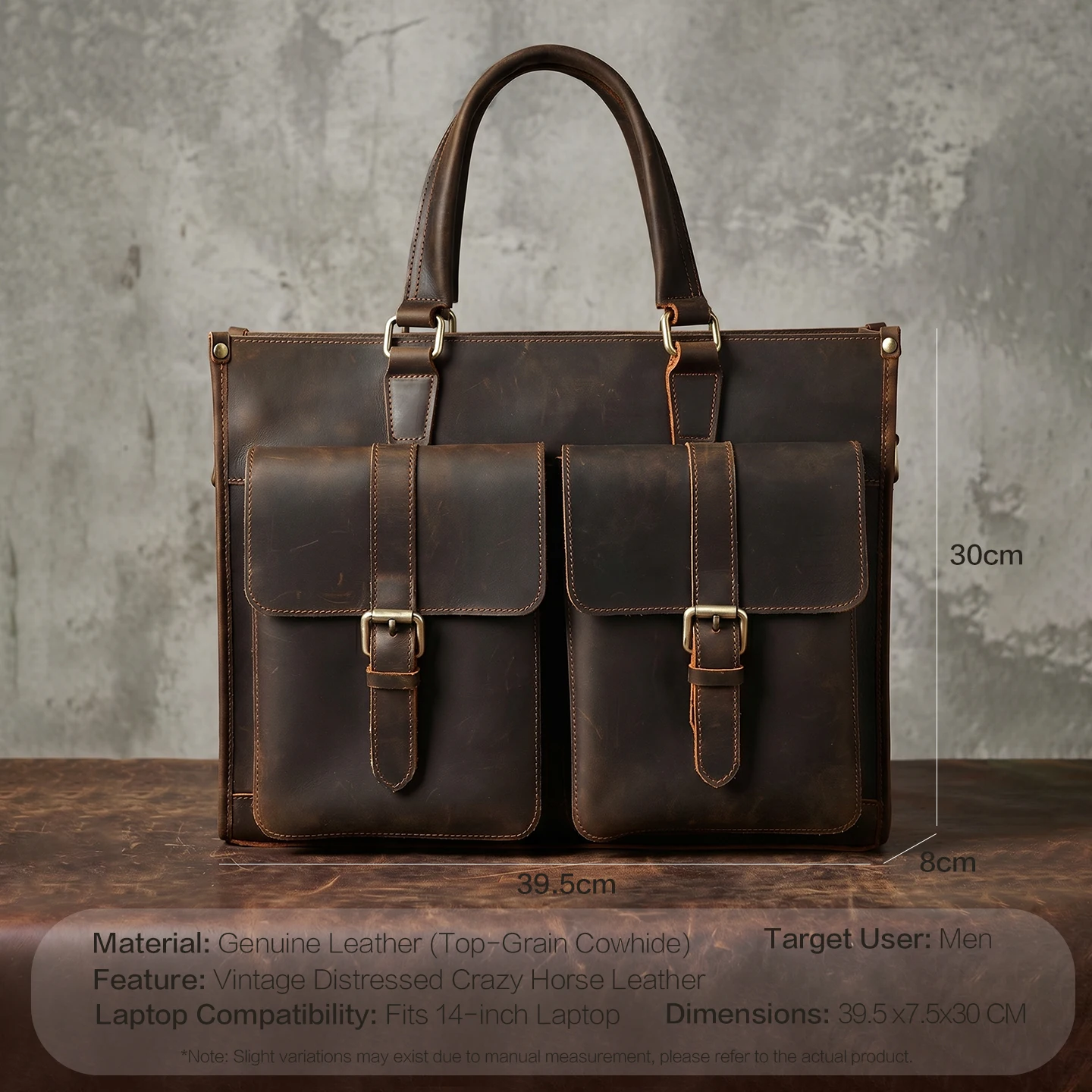 빈티지 정품 가죽 남성 크로스바디 숄더 브리프케이스 크 - Leather Work Laptop Bag 리뷰 및 가격