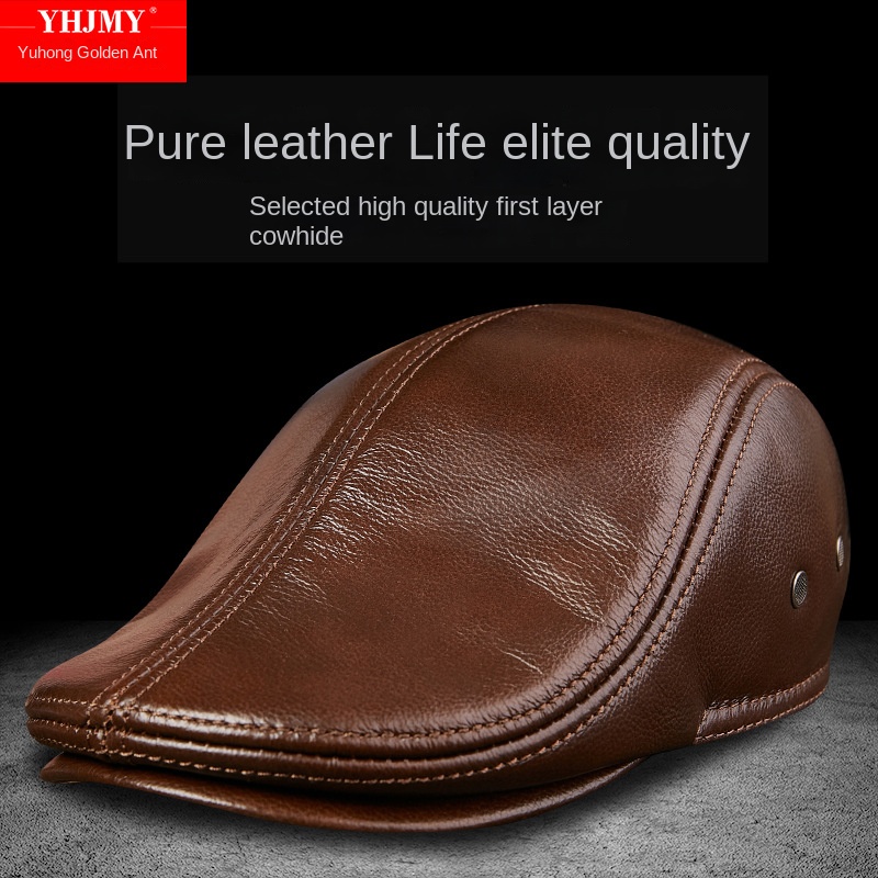 남성용 진짜 소가죽 베레모 모자, 하이 퀄리티 패션,  - Leather Work Hat 리뷰 및 가격