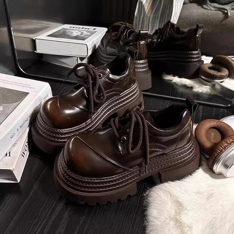 여성 레트로 로퍼 2025 봄 새로운 럭셔리 브랜드 증 - Leather Work Oxfords 리뷰 및 가격