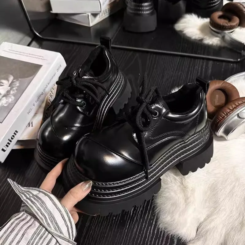 여성 레트로 로퍼 2025 봄 새로운 럭셔리 브랜드 증 - Leather Work Oxfords 리뷰 및 가격
