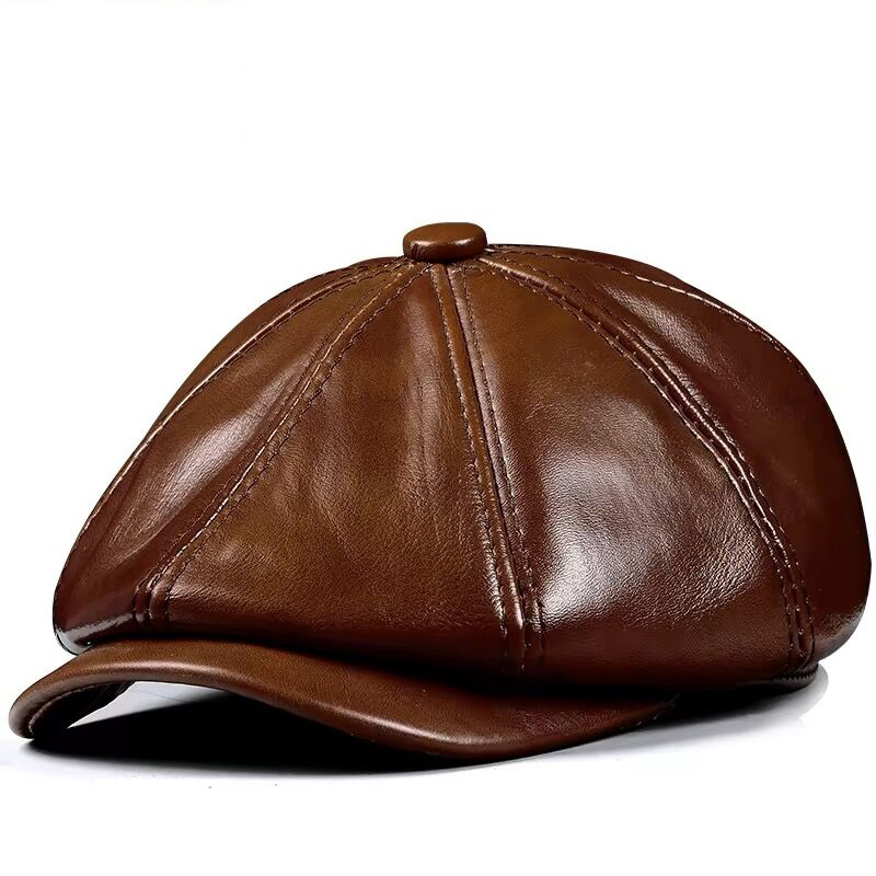 봄 새로운 정품 가죽 모자 모자 소 가죽 베레모 따뜻한 - Leather Work Hat 리뷰 및 가격