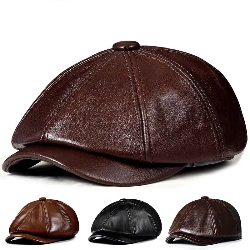 봄 새로운 정품 가죽 모자 모자 소 가죽 베레모 따뜻한 - Leather Work Hat 리뷰 및 가격