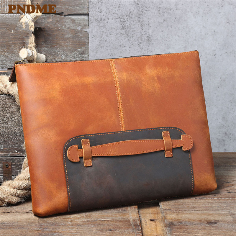 빈티지 수제 천연 가죽 대용량 남성 클러치백 심플 디자 - Leather Work Laptop Bag 리뷰 및 가격