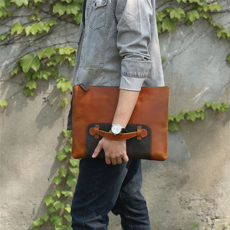 빈티지 수제 천연 가죽 대용량 남성 클러치백 심플 디자 - Leather Work Laptop Bag 리뷰 및 가격