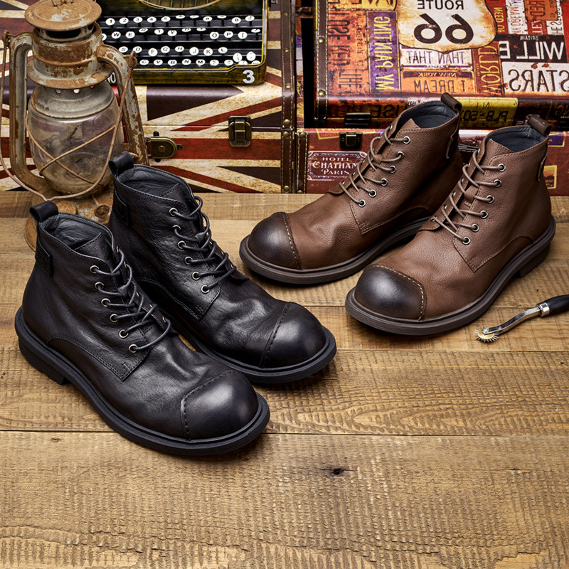 빅헤드 남성 레트로 워크 부츠 패션 레이스업 정품 가죽 - Leather Work Oxfords 리뷰 및 가격