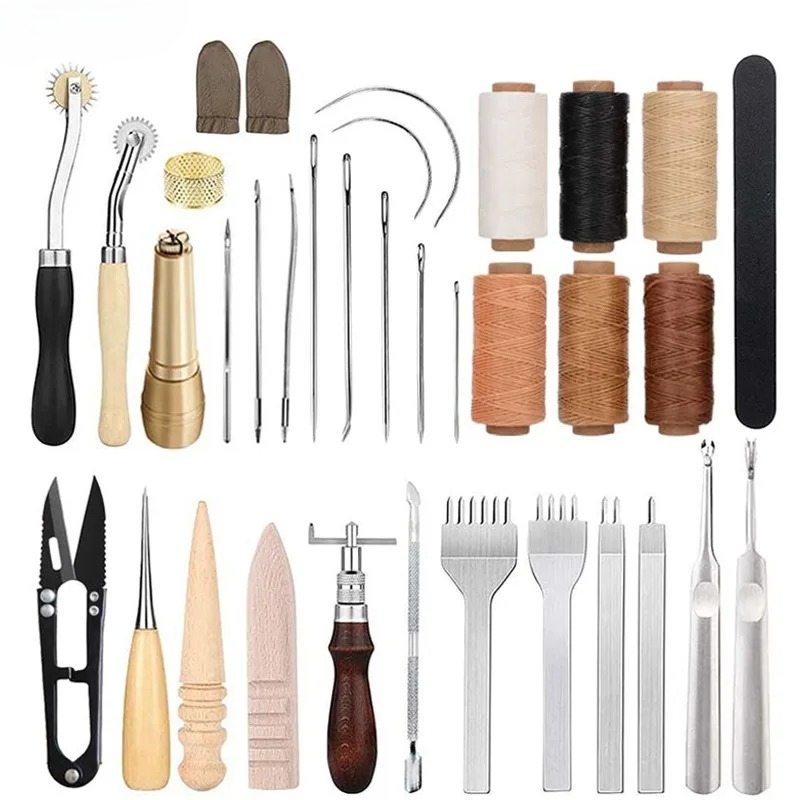 초보자를 위한 25종 가죽 공예 도구 세트, 30M 왁 - Leatherwork Beginner Tools 리뷰 및 가격