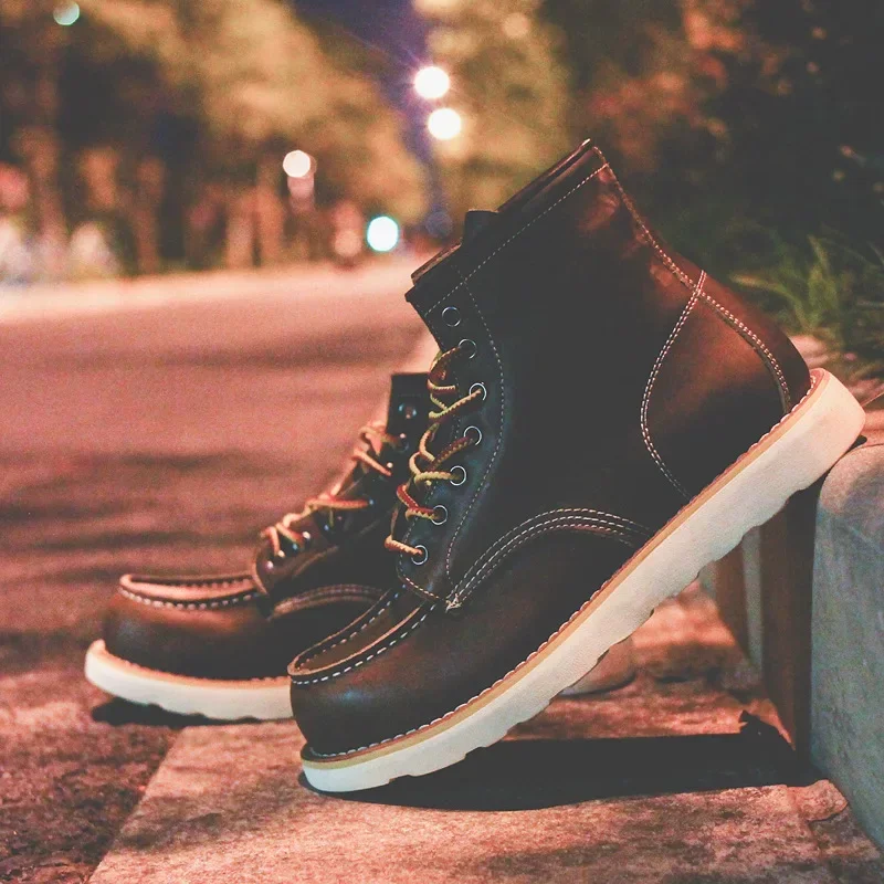 진짜 가죽 남성 부츠 빈티지 툴링 부츠 남성 숏 부츠  - Leatherwork Projects 리뷰 및 가격