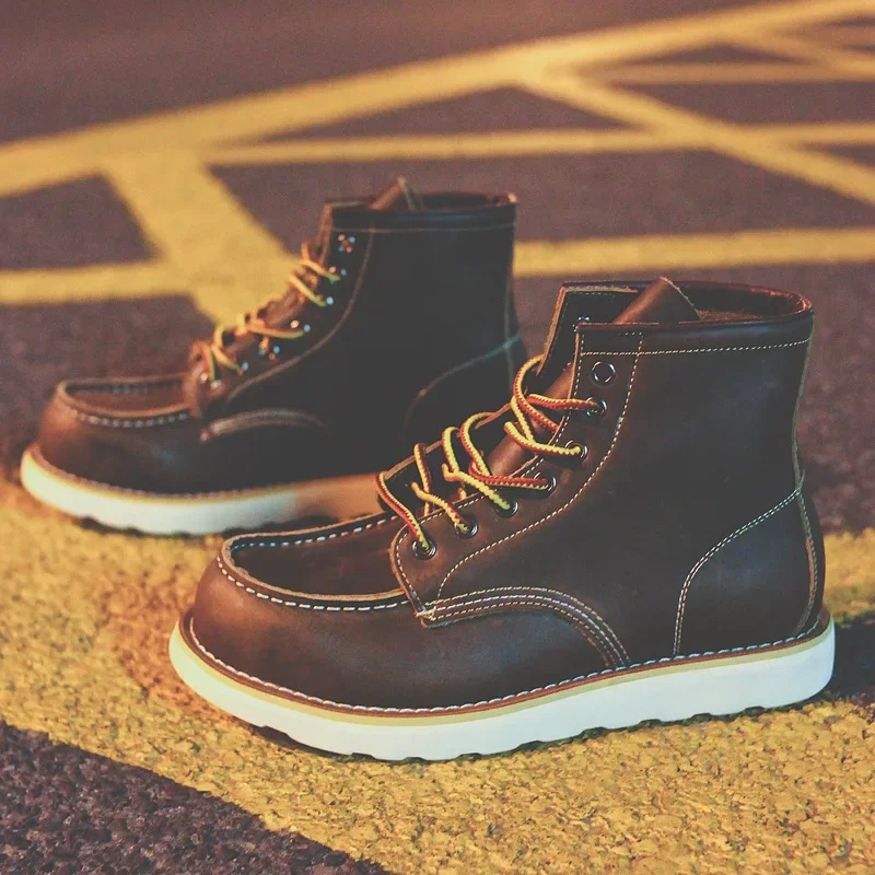 진짜 가죽 남성 부츠 빈티지 툴링 부츠 남성 숏 부츠  - Leatherwork Projects 리뷰 및 가격