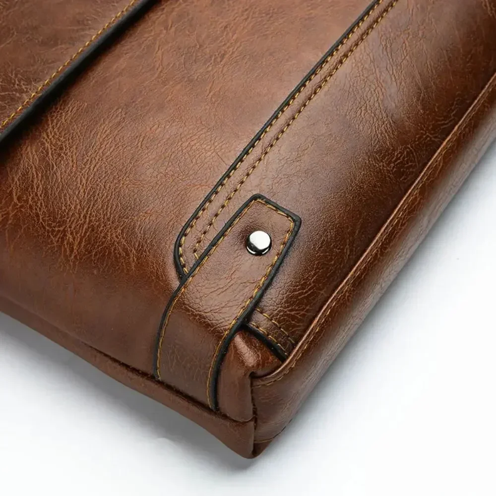 남성용 서류 가방 PU 가죽 토트 보스턴 통근 노트북  - Leather Work Laptop Bag 리뷰 및 가격