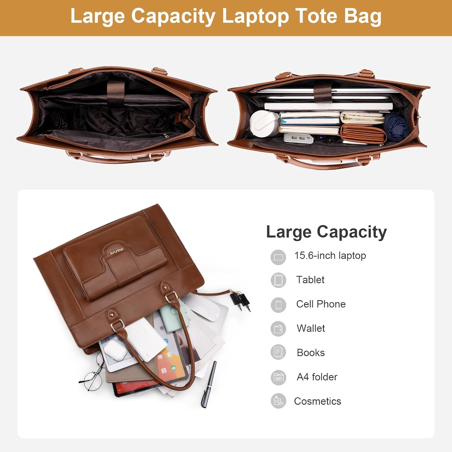 MOSISO 여성용 노트북 토트 백 15.6 인치 PU - Leather Work Laptop Bag 리뷰 및 가격