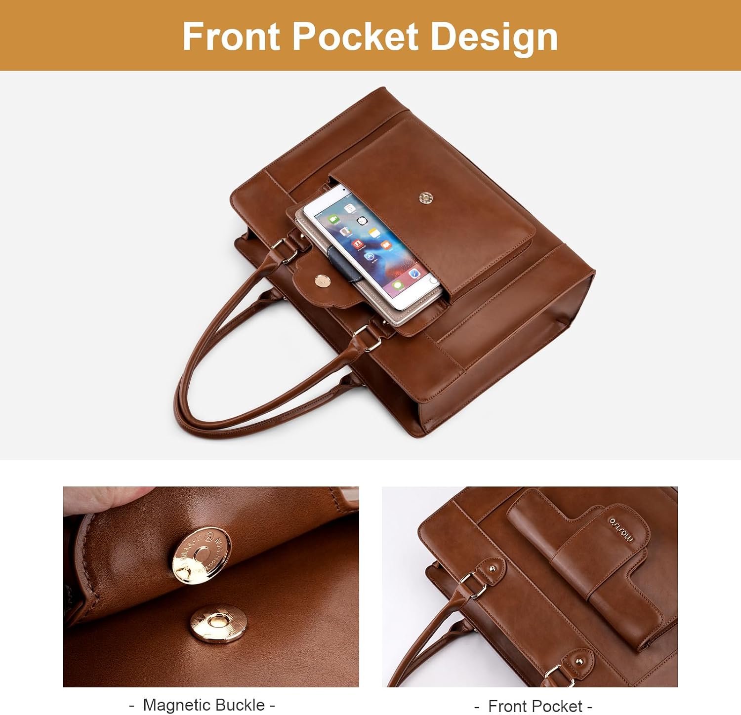 MOSISO 여성용 노트북 토트 백 15.6 인치 PU - Leather Work Laptop Bag 리뷰 및 가격