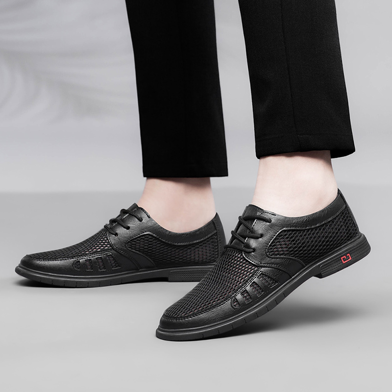 남성용 비즈니스 원피스 신발, 메쉬 통기성 남성 패션  - Leather Work Oxfords 리뷰 및 가격