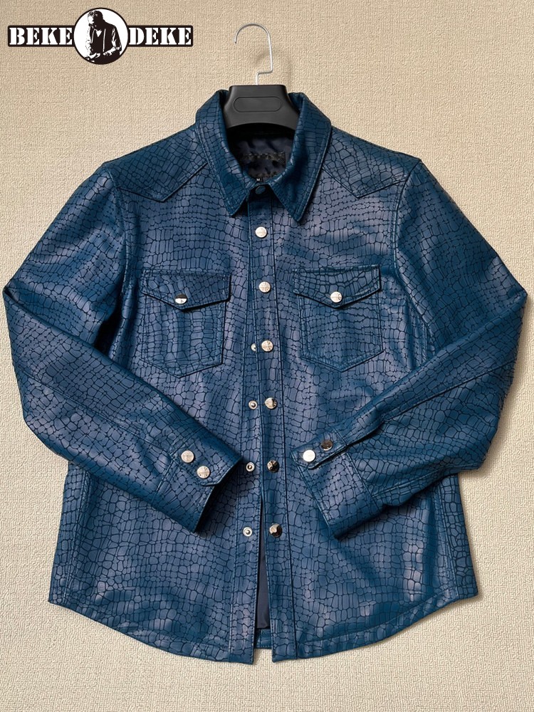 남성용 봄 크로커다일 패턴 리얼 양가죽 정품 가죽 자켓 - Leather Work Jacket Mens 리뷰 및 가격